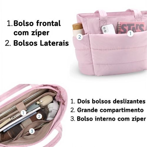 Bolsa Puffer Grande + Brinde Especial