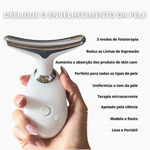 Massageador Facial Rejuvenescedor GlowPro Led 2.0
