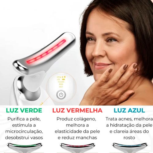 Massageador Facial Rejuvenescedor GlowPro Led 2.0