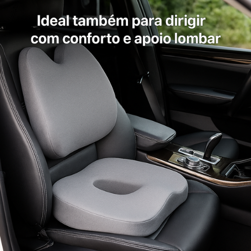 Kit Ortopédico Conforto Total – Almofada Lombar + Assento Ergonômico para Coluna