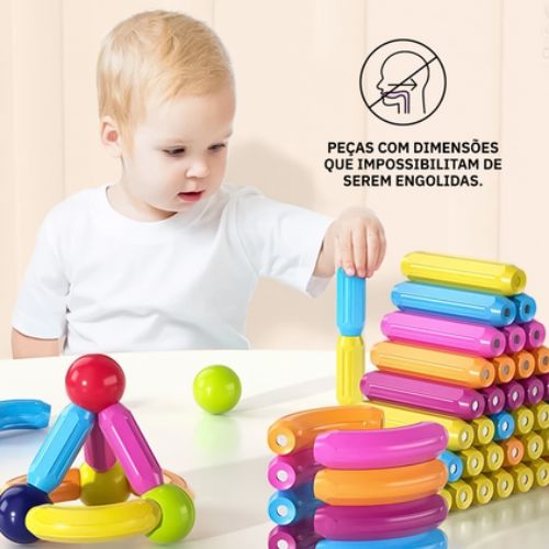 Blocos de Construção, Magnéticos, Criatividade, Aprendizado, Exploração, Construção Inovadora, Brinquedo de Ímãs, Seguro para Crianças