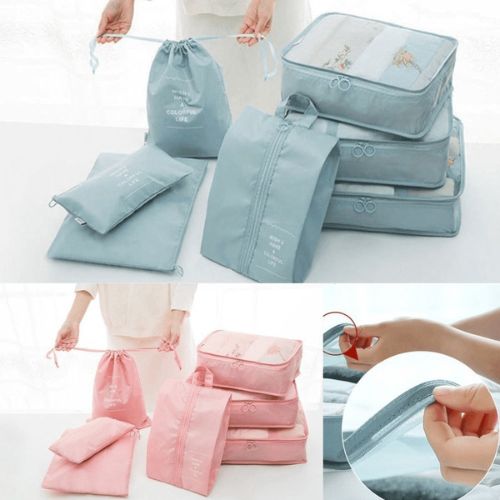 Kit 8 Bolsas Organizadoras de Viagem, Organizador de Mala, Organizador de Gavetas, Organizador de Guarda Roupa, Organizador de Roupas