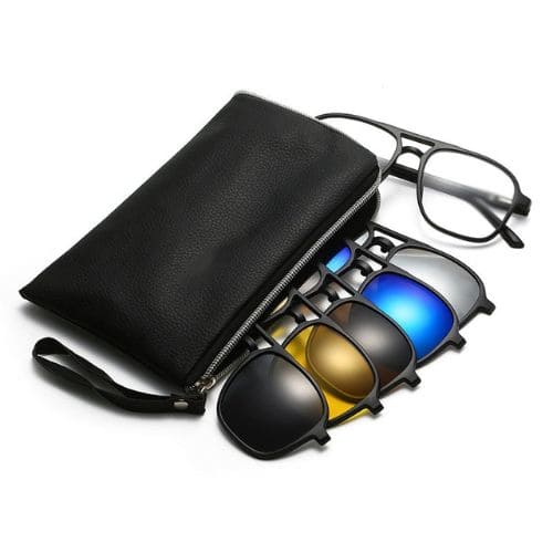 Óculos de Sol Magnético 6 em 1, Oculos de Sol, Óculos de Sol Feminino, Oculos de Sol Masculino, Oculos Escuro, Oculos Aviador, Oculos Polarizados, Oculos Esportivos