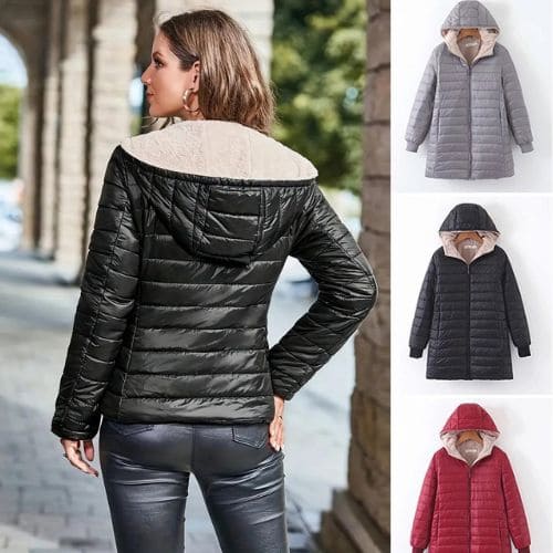 Jaqueta Feminina Aveludado, Jaqueta Forrada, Jaqueta Feminina, Jaqueta de Luxo, Jaqueta de Frio, Jaqueta Puffer Feminina, Jaqueta Corta Vento Feminina