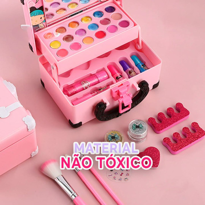 Maleta de Maquiagem Infantil, Maleta Infantil de Maquiagem, Kit de Maquiagem Infantil, Maleta Para Maquiagem Infantil