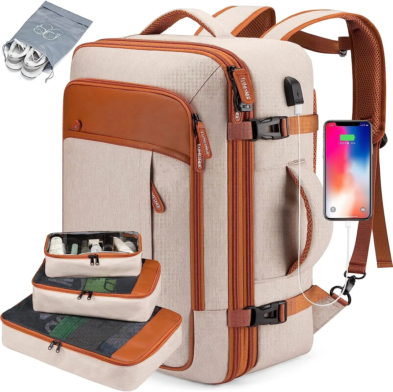 Mochila Feminina de Viagem VersaBag + 3 Necessaires GRÁTIS!