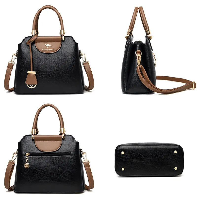Bolsa Feminina de Couro Elegance, Bolsa Feminina, Bolsa de Couro, Bolsa de Ombro, Bolsa Feminina Preta, Bolsa Feminina Transversal, Bolsa Feminina Pequena