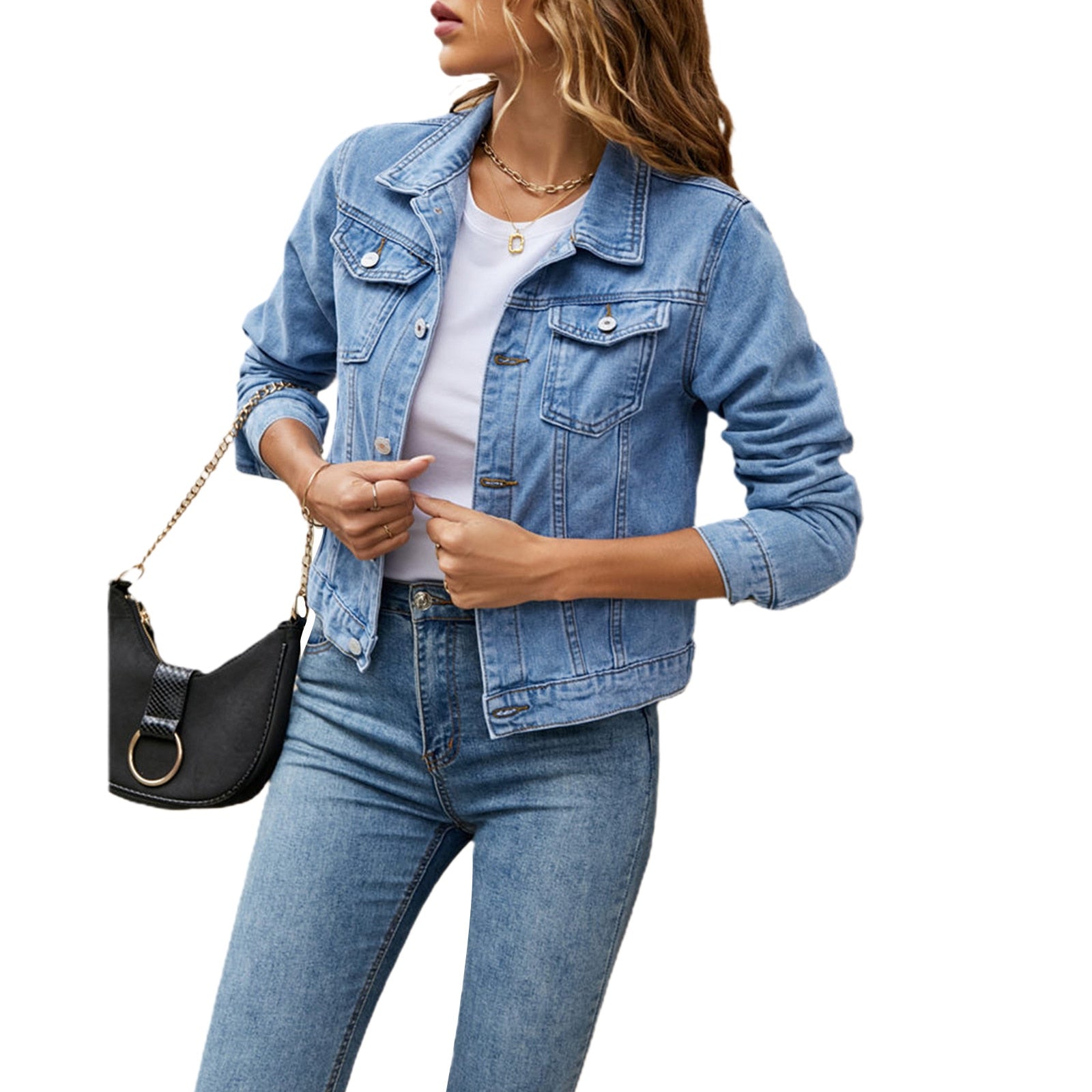Jaqueta Jeans Feminina Casual