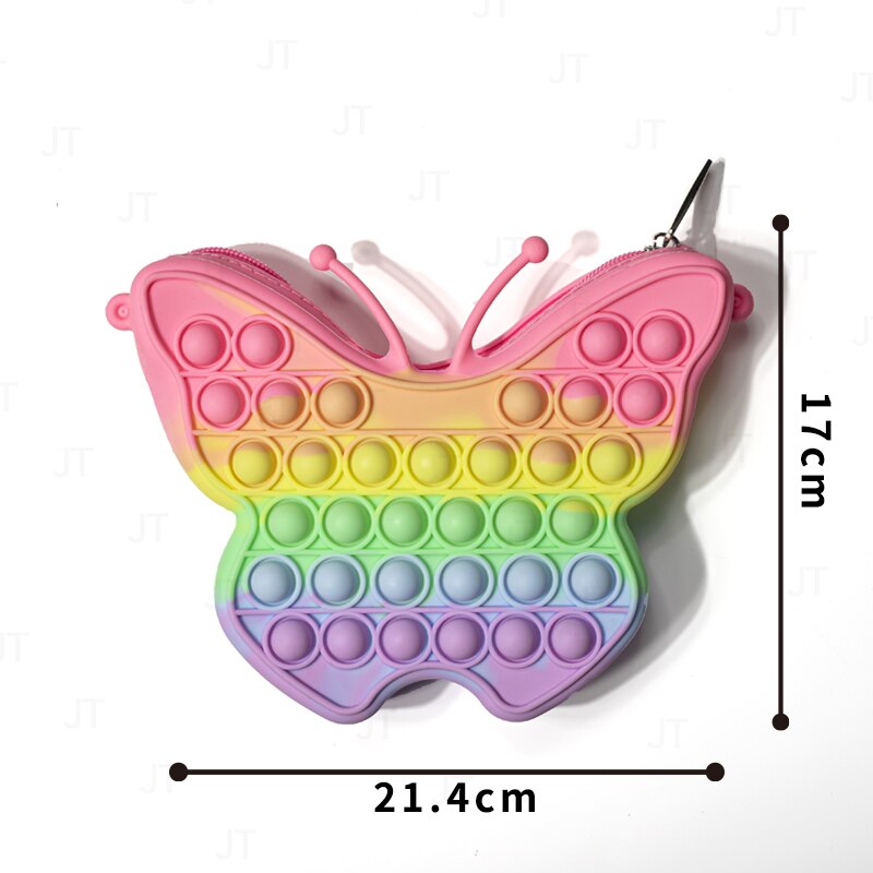Bolsa de Ombro Borboleta Pop It, Moda, Diversão, Acessório, Borboleta, Pop It, Entretenimento, Alívio de Estresse, Design Único, Bolsa para Crianças, Bolsa para Adultos.