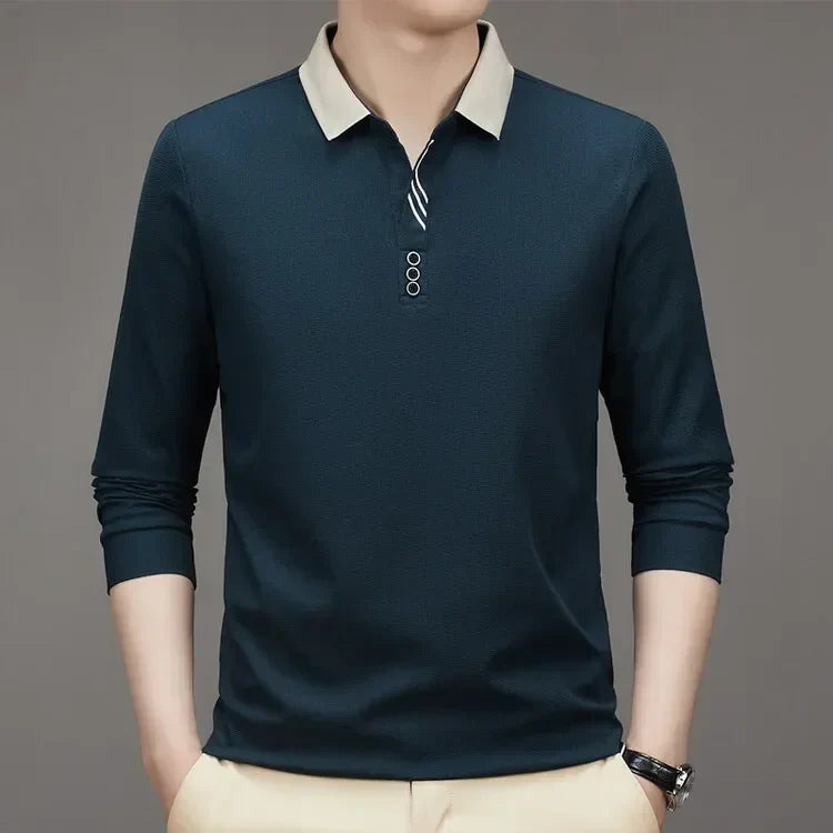 Camisa Comprida Polo Minimalista (Brinde 1 Relógio de Luxo)