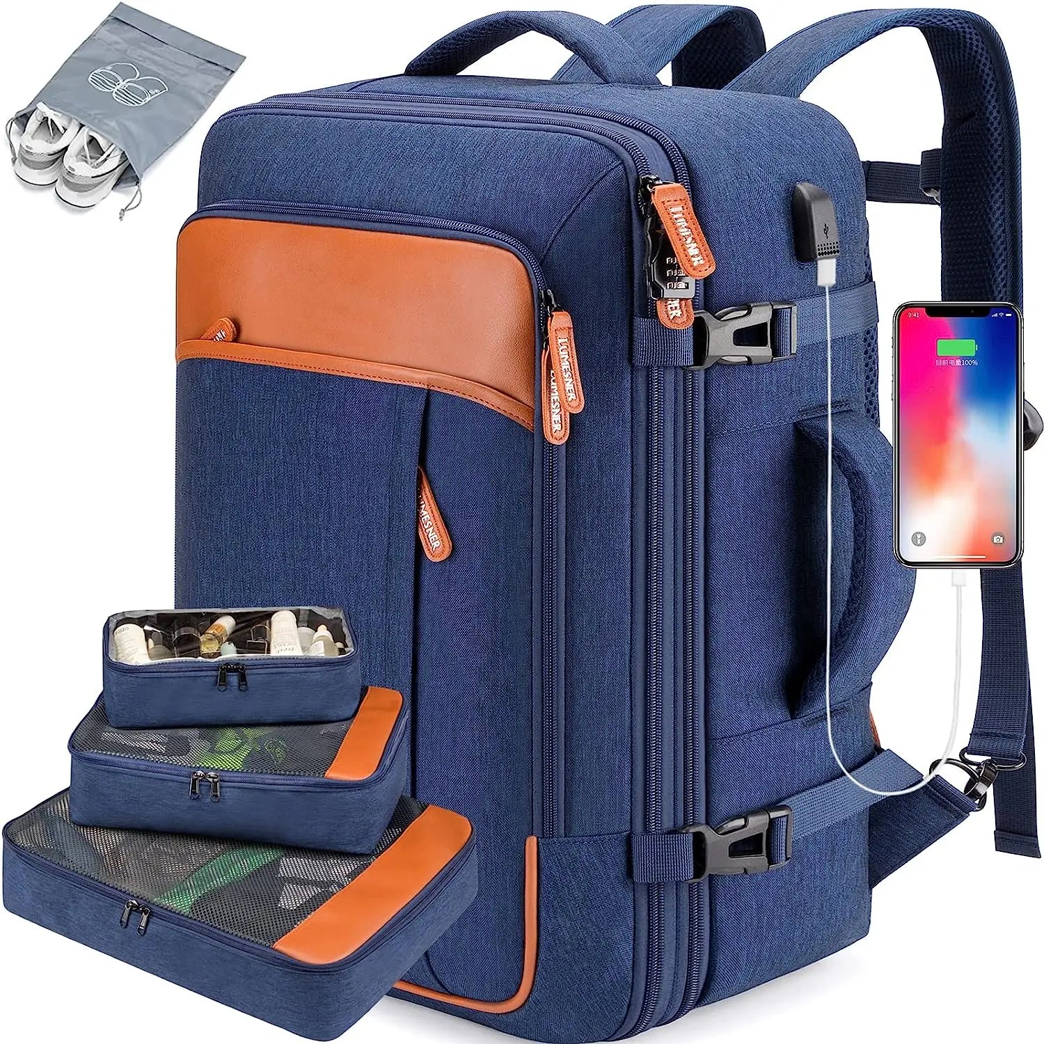 Mochila Feminina de Viagem VersaBag + 3 Necessaires GRÁTIS!