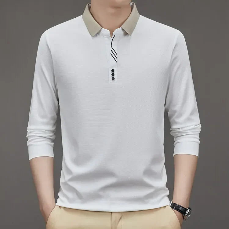 Camisa Comprida Polo Minimalista (Brinde 1 Relógio de Luxo)