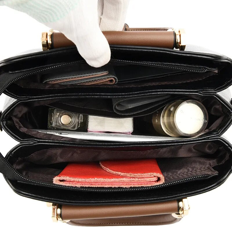 Bolsa Feminina de Couro Elegance, Bolsa Feminina, Bolsa de Couro, Bolsa de Ombro, Bolsa Feminina Preta, Bolsa Feminina Transversal, Bolsa Feminina Pequena