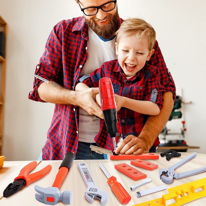 Kit Ferramentas de Brinquedo, Brinquedos, Ferramentas de Brinquedo, Educativo, Desenvolvimento Infantil, Coordenação Motora, Aprendizado, Criatividade, Diversão, Exploração, Brincadeira de Imitação, Presente para Crianças