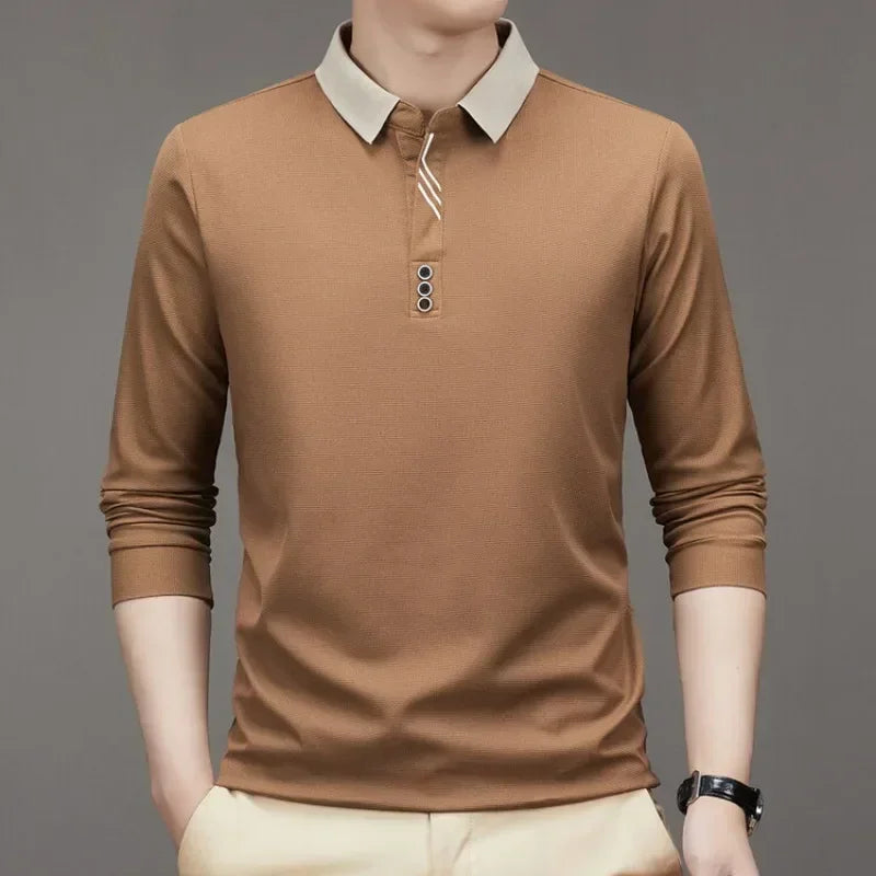 Camisa Comprida Polo Minimalista (Brinde 1 Relógio de Luxo)