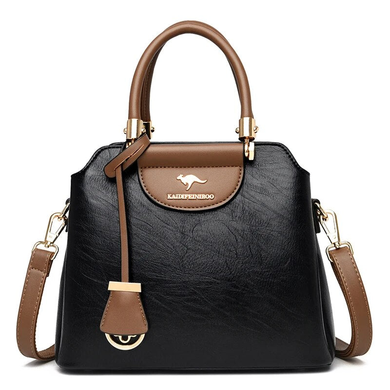 Bolsa Feminina de Couro Elegance, Bolsa Feminina, Bolsa de Couro, Bolsa de Ombro, Bolsa Feminina Preta, Bolsa Feminina Transversal, Bolsa Feminina Pequena