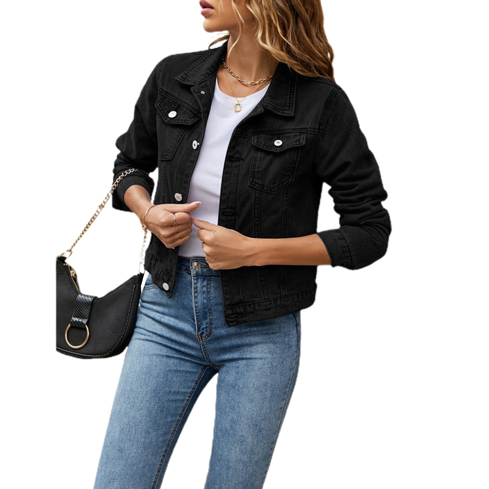 Jaqueta Jeans Feminina Casual