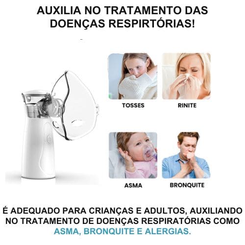 Inalador Nebulizador Portátil Infantil e Adulto Ultra Silencioso, Inalador Portátil, Nebulizador Portátil, Água Destilada, Inalador Infantil,Nebulizador Infantil, Inalador Silencioso, Inalador Ultrassonico, Inalador Portátil G Tech