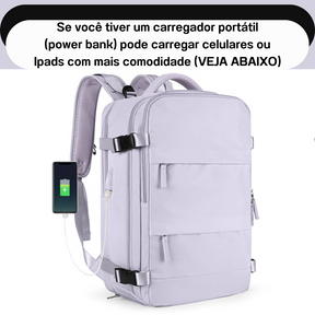 Mochila Multifuncional com carregamento USB (aprovada para voo)