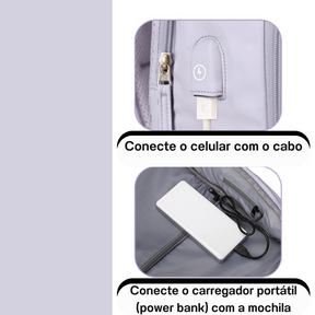 Mochila Multifuncional com carregamento USB (aprovada para voo)