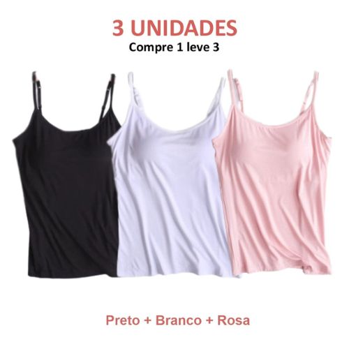 Blusa Regata Feminina com Sutiã Embutido
