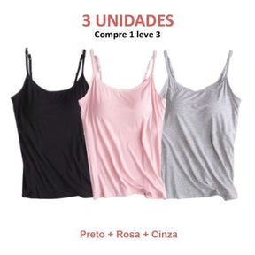 Blusa Regata Feminina com Sutiã Embutido