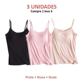 Blusa Regata Feminina com Sutiã Embutido