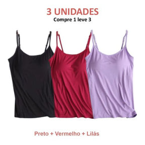 Blusa Regata Feminina com Sutiã Embutido