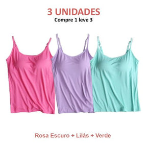 Blusa Regata Feminina com Sutiã Embutido