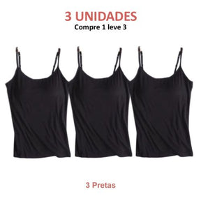 Blusa Regata Feminina com Sutiã Embutido