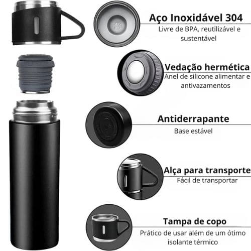 Garrafa Térmica para Café com 3 Xícaras de Brinde, Garrafa Térmica, Garrafa Térmica Café, Garrafa Térmica de Água, Garrafa de Café, Pacco Garrafa, Garrafa Termica Termolar, Garrafas Térmicas de Café