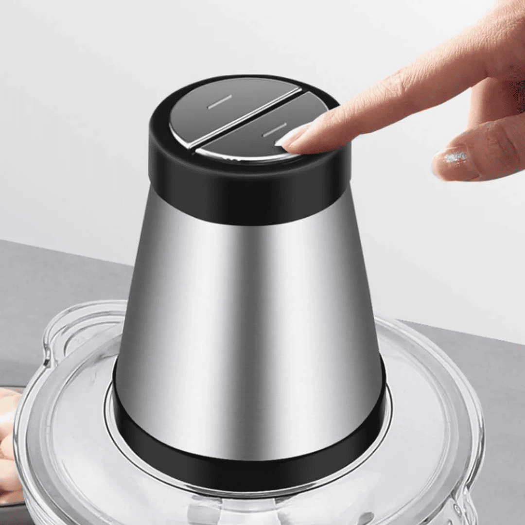 Mini Processador Manual Inox | Triturador de Alho, Cebola e Temperos