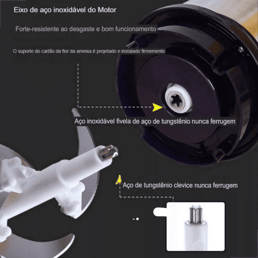 Mini Processador Manual Inox | Triturador de Alho, Cebola e Temperos