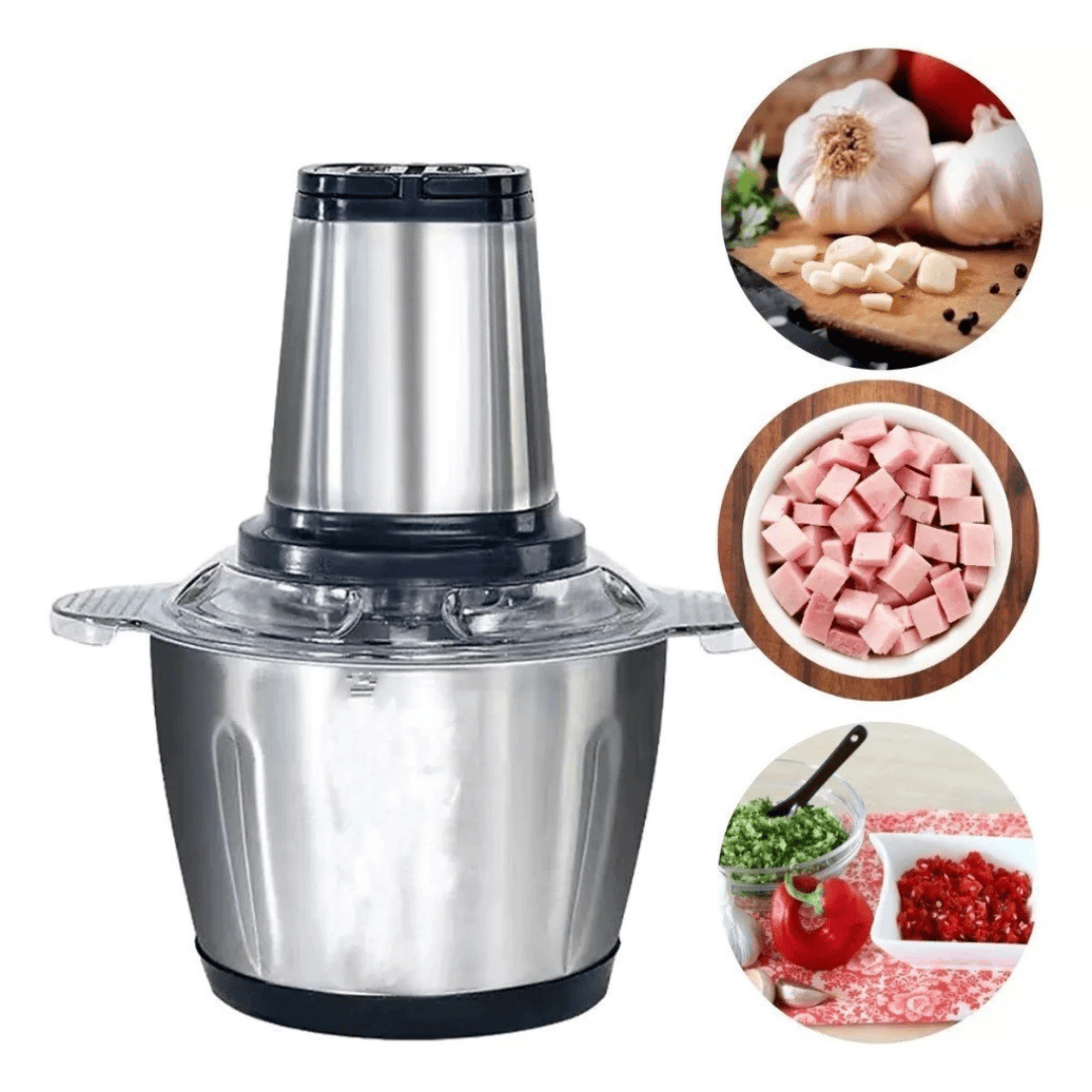 Mini Processador Manual Inox | Triturador de Alho, Cebola e Temperos