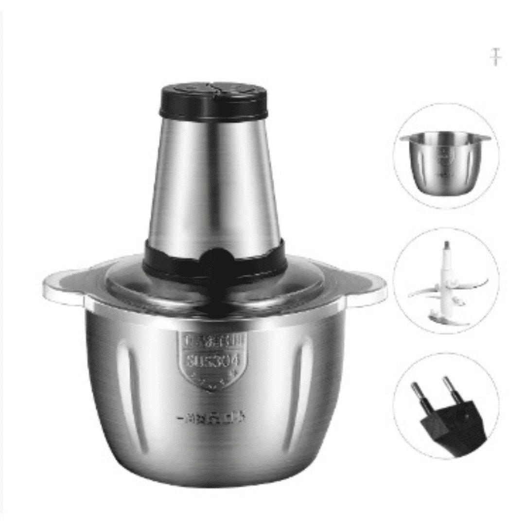 Mini Processador Manual Inox | Triturador de Alho, Cebola e Temperos