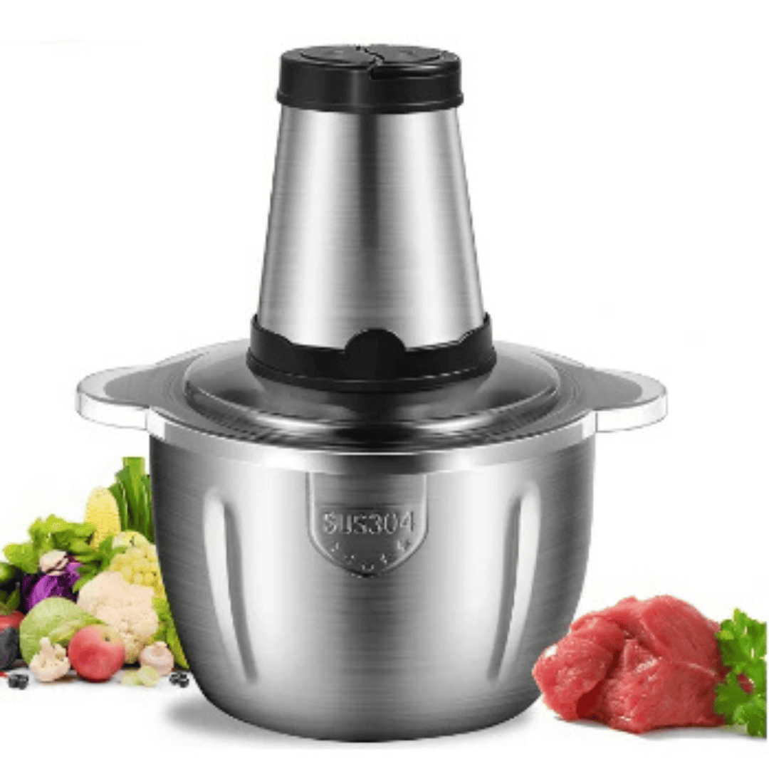 Mini Processador Manual Inox | Triturador de Alho, Cebola e Temperos