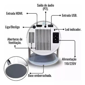 Projetor Samsung, Projetor Portátil 4k, Projetor Portátil, Projetor Full HD, Mini Projector, Data Show