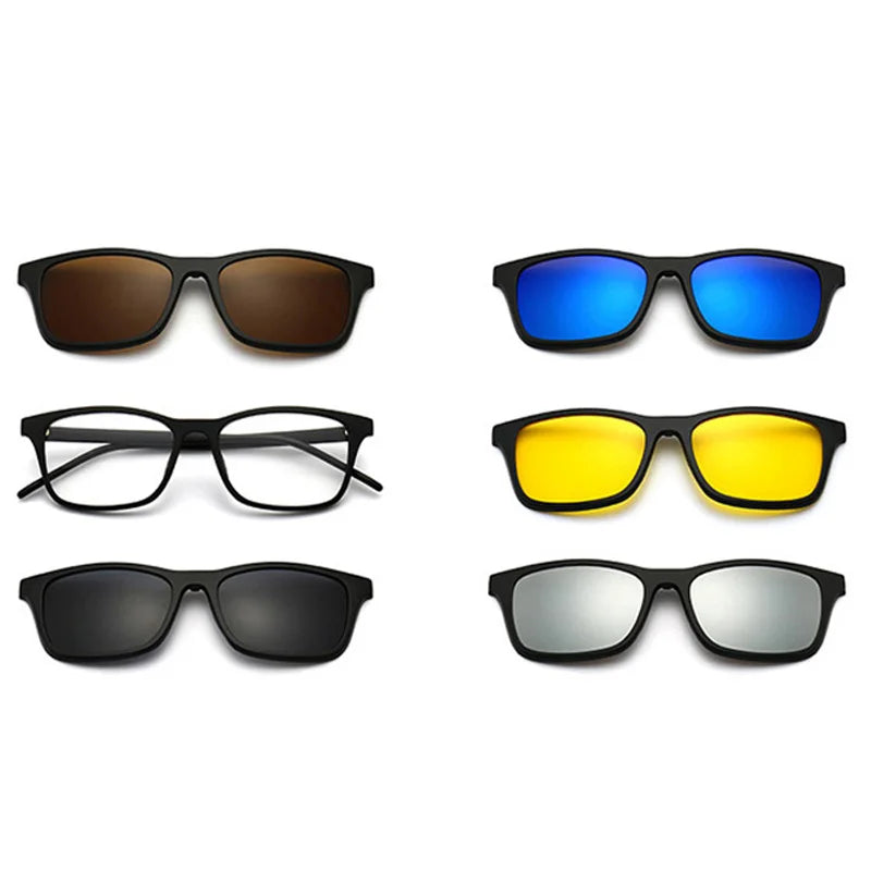 Óculos de Sol Magnético 6 em 1, Oculos de Sol, Óculos de Sol Feminino, Oculos de Sol Masculino, Oculos Escuro, Oculos Aviador, Oculos Polarizados, Oculos Esportivos