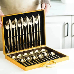 Faqueiro, Talheres Tramontina, Talheres Dourados, Faqueiro 24 peças Tramontina, Faqueiro inox, Conjunto de talheres