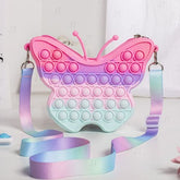 Bolsa de Ombro Borboleta Pop It, Moda, Diversão, Acessório, Borboleta, Pop It, Entretenimento, Alívio de Estresse, Design Único, Bolsa para Crianças, Bolsa para Adultos.