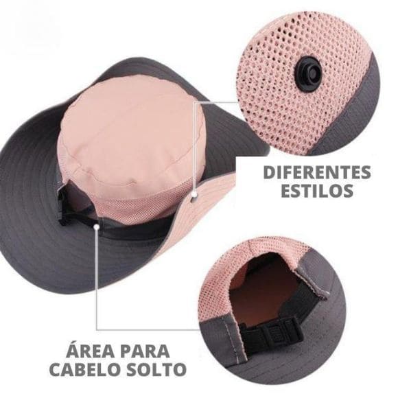 Chapéu de Sol Feminino - Proteção UV e Dobrável