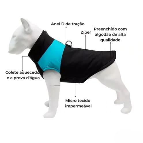 Jaqueta Dog Outfit - Impermeável, Duplo Aquecimento e Coleira Peitoral - Elite Shop